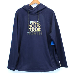 Columbia Plus Size 1X Hoodie Sweatshirt Find Your True North Blue Graphic Print